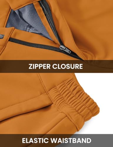 TBMPOY Men's Snow Ski Fleece Lined Hiking Pants Waterproof Winter Snowboard Warm Outdoor Insulated Pants Windproof