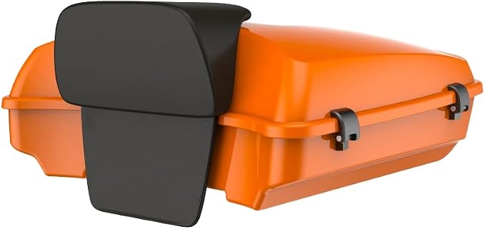 Advanblack Road Glide Tour Trunk Pack Baja Orange Razor Tour Trunk Pack Backrest Pad for '97-'25 Harley Touring Road King Street Glide Electra Glide CVO models