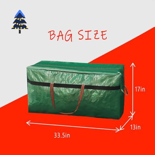 WFK 2 Pack 5FT Christmas Tree Storage Bag Waterproof Xmas Tree Bag Green