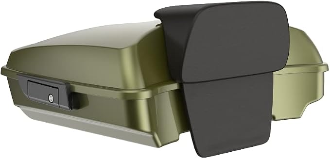 Advanblack Road Glide Tour Trunk Pack Mineral Green Metallic Razor Tour Trunk Pack Backrest Pad for '97-'25 Harley Touring Road King Street Glide Electra Glide CVO models