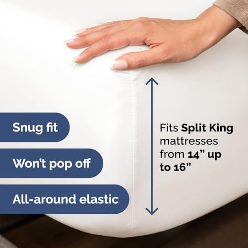 Flex Top Split Head King 4 Piece Sheet Set - Soft & Cooling - Antique White