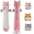 Somao 43.3" Long Cat Plush Pillow with Wings - Super Soft Stuffed Animal for Kids & Adults, Cute Body Pillow for Sleeping, Squishy Cat Plushies Gifts for Girls (Pink)
