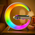 Smart LED Table Lamp Alarm Clock for Bedroom with Wireless Charging Bluetooth Speaker, App Controlled Night Light for Kids, Christmas Birthday Gifts for Teens Adults Desk Office Bedroom Decor (White）