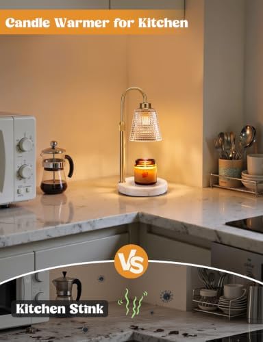 Marble White Candle Warmer Lamp with Timer Home Decor Gifts for Women