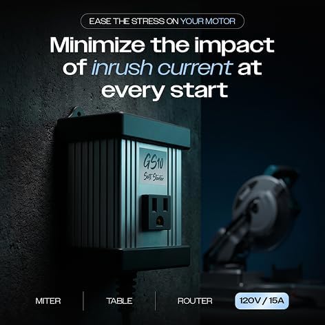Torque Tamer GS10 Soft Starter Fully Automatic Heavy Duty Universal for Power tools Miter Saw Table Saw Grinder Router Planer etc. (120V, 15A max.)