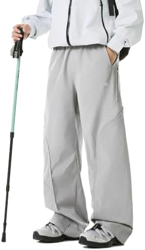 Men's Water-Repellent Ski Snow Hiking Pants Baggy Straight Leg