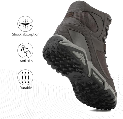 NORTIV 8 Men's Mid Top Waterproof Hiking Boots