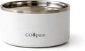 Filtered Pet Water Bowl – 64 oz Stainless Steel Dog & Cat Water Bowl with Ceramic Filter Included, Self-Purifying, Eco-Friendly Pet Water Bowl, White