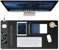 TopMade Mouse Pad with 15W Fast Wireless Charging, 31.5"x15.75" XXL Large Gaming Waterproof Desk Pad with Ultra-Smooth Surface, Non-Slip Base, Computer Desk Mat for MacBook, PC, Laptop, Black