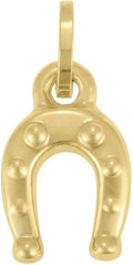 Floreo 14k Yellow Gold 28mm Polished Puffy Horseshoe Charm Pendant with Optional Chain Necklace