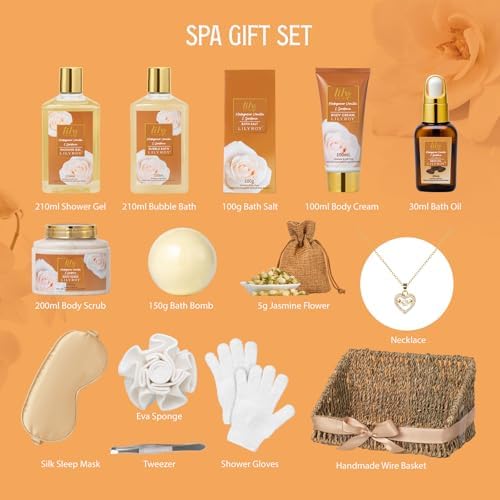 Woman Gifts, Birthday Gift - Luxurious Vanilla Spa Gift Baskets for Women