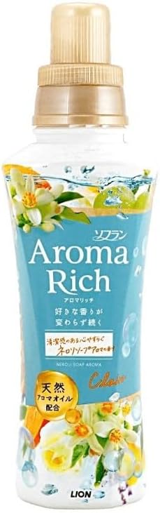 Soflan Fabric Clothing Softener Aroma Rich Assorted Set, Set of 4 Scents, 16.2oz (480 ml)×4, Long-Lasting Fragrance, Made in Japan - Yummy-Yamaguchi Original Wipe Included