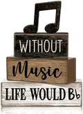Moucuny 4 Pcs Music Notes Decor Wooden Block Signs Musicical Party Decor