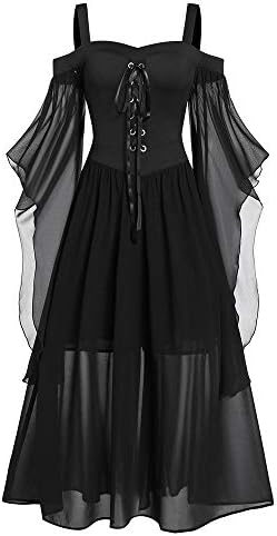 CHARMMA Women's Plus Size Butterfly Sleeve Gothic Halloween Dress