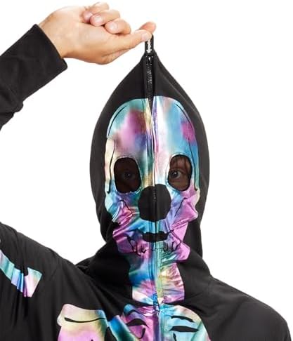 Tipsy Elves Men's Halloween Skeleton Costume Hooded Jumpsuit Adult Onesie
