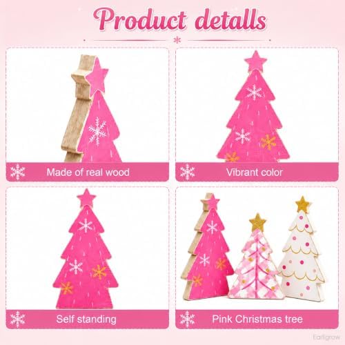 Christmas Decorations Indoor, Pink Christmas Snowflake Star Tree Home Decor