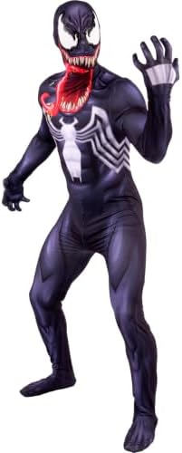 MARVEL Venom Adult Zentai Halloween Costume - Spandex, Invisible Zippers, Wrist Openings