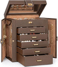 AKOZLIN 6-Tier Jewelry Box Organizer 5 Drawers Storage Medium Brown