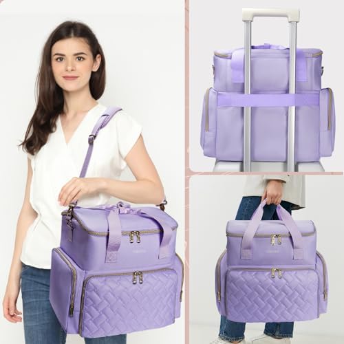 YOREPEK XL Nail Polish Organizer Holds 96 to 100+ Bottles, Lavender Purple