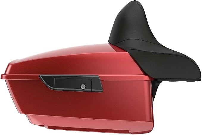 Advanblack Road Glide Tour Trunk Pack Ember Red Sunglo King Tour Trunk Pack Luggage +Wrap-Around Backrest Pad for '97-'25 Harley Touring Road King Street Glide Electra Glide CVO models