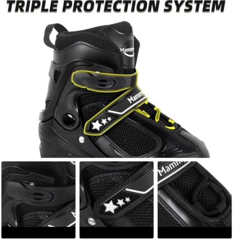 MammyGol Adjustable Inline Skates for Kids Boys Girls Youth Blades Roller Skates with Light up Wheels Ages 4-16