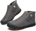 Mens Snow Boots Winter Velcro Water Resistant Fur Lined Slip On Ankle Boot