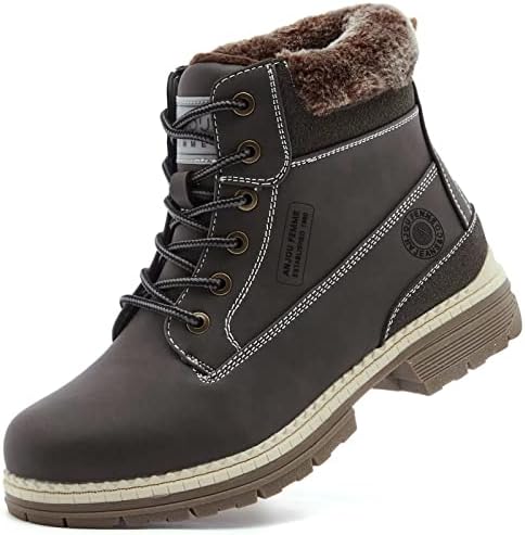 ANJOUFEMME Womens Hiking Snow Winter Boots - Waterproof Outdoor Ankle Boots for Women Comfortable Warm Fur Boots for Backpacking Cycling