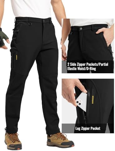 Rdruko Men's Snow Pants Waterproof Ski Pants Insulated Trousers
