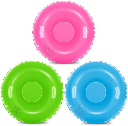 Shappy 3 Pack Inflatable Snow Tubes Handles