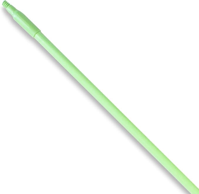 SPARTA Fiberglass Broomstick Replacement Broom Handle with Acme Threaded Tip for Industrial Cleaning Tools, Fiberglass, 60 Inches, Lime, (Pack of 12)