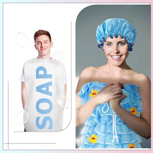 Suhine 23 Pcs Loofah and Soap Costume Set Adults Halloween Couples