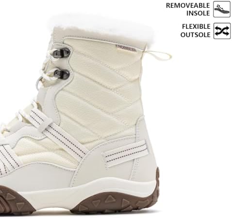 HOBIBEAR Women's Barefoot Snow Boots, Wide Toe Box, Ankle Winter Shoes