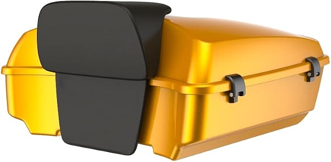Advanblack Road Glide Tour Trunk Pack Prospect Gold Chopped Tour Trunk Pack Backrest Pad for '97-'25 Harley Touring Road King Street Glide Electra Glide CVO models