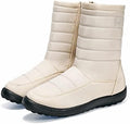 Alicegana Womens Winter Snow Boots for Women Waterproof Warm Fur Lining Mid Calf Boots with Zipper Comfortable Outdoor Shoes