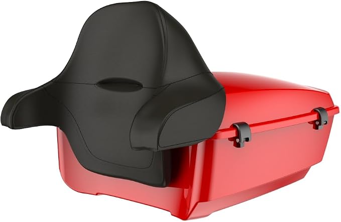 Advanblack 2025 RG Tour Trunk Pack Rally Red King Tour Trunk Pack+Wrap-Around Backrest Pad Fits For Harley Touring CVO Road King Street Glide Electra Glide Ultra Limited 1997-2025