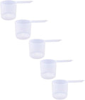 118.4cc Long Handle Measuring Scoop (1/2 Cup / 4 oz / 118.4mL) - Heavy-Duty Plastic Spoon for Powders, Protein, Coffee, and Baking, 5-Pack