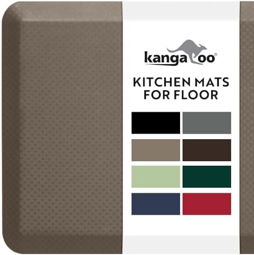 KANGAROO Cushioned Anti Fatigue Kitchen Mats for Floor, 20x32 Cappuccino