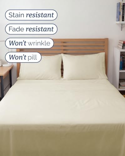 Full XL Sheets - 4 Piece Full XL Sheet Set - Cool & Breathable - Off White