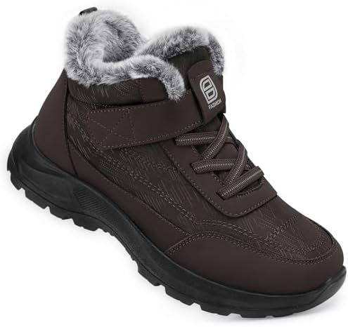 SHIBEVER Snow Boots Women Warm: Winter Fur Lined Ankle Booties