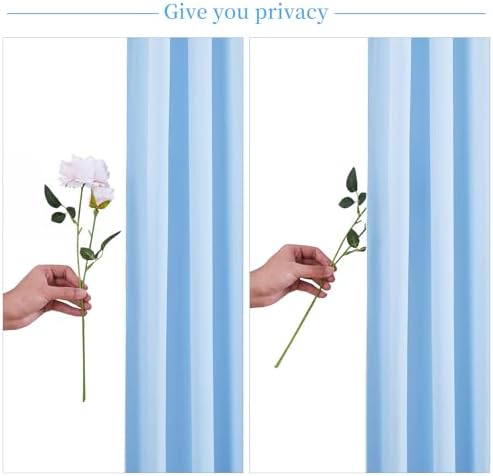 10x10 Baby Blue Backdrop Curtain for Baby Shower Parties Wrinkle Free Light Blue Curtains Backdrop Drapes Fabric Decoration for Birthday Party Photography 5ft x 10ft,2 Panels