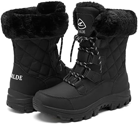 EARLDE Women's Snow Boots Waterproof Mid-Calf Winter Boots