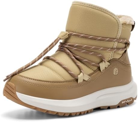 FitVille Wide Width Snow Boots for Women Slip On Fur Lined Ankle Booties