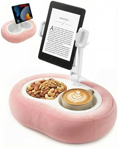 Miledi Tablet Pillow Stand for Bed with 360° Rotating Holder, Pink