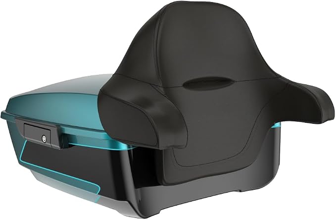 Advanblack 2026 Road Glide Teal Thunder/Vivid Black King Tour Trunk Pack+Wrap-Around Backrest Pad Fits For Harley Touring CVO Road King Street Glide Electra Glide Ultra Limited 1997-2026