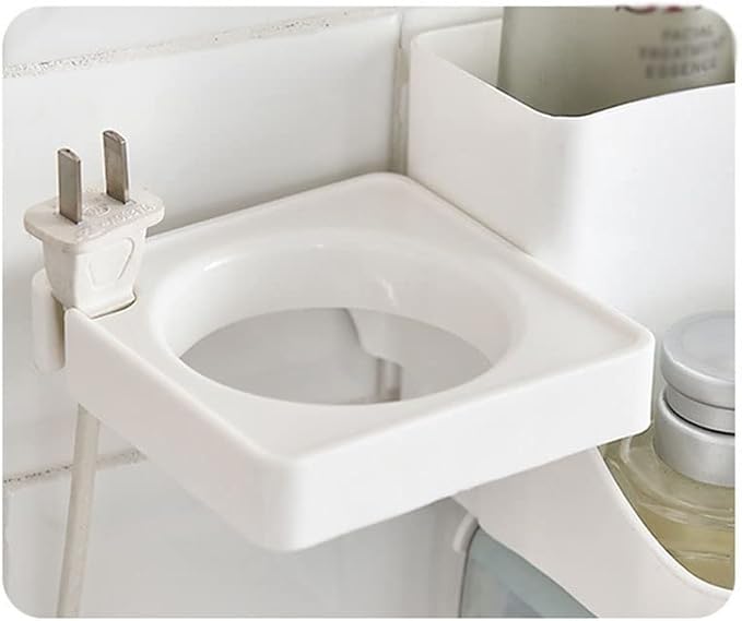 Toothbrush Rack Wall Mounted Toothbrush Holder with Mouthwash Cup for Storage Rack Bathroom Accessory Rack with Toothpaste Squeezer Kit Bathroom Toothbrush Holder(C)