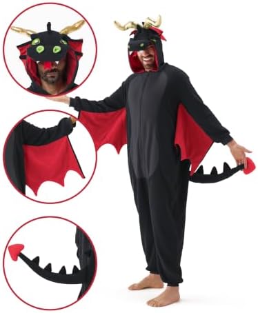 Spooktacular Creations Halloween Dalmatian Dragon Cow Costume, Animal Costume Hooded Jumpsuit for Halloween Cosplay Party