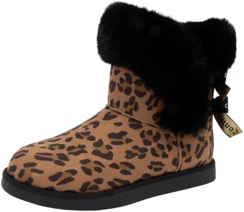 Juicy Couture Women's Slip On Winter Snow Boots Warm & Insulated Fur Lining Comfortable Fashion Booties