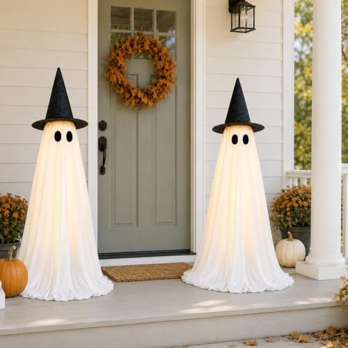 Halloween Ghost Decorations Indoor,Light Up Ghost Decor Indoor - 2 Pack