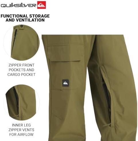 Quiksilver Men's Water Resistant Winter Insulated Snow Pants