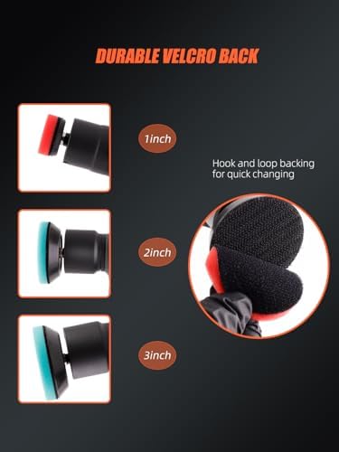 SPTA Cordless Mini Car Polisher 12V Scratches Killer Car Polisher RO/DA Cordless Polisher with Polishing Pad for Polishing, Sanding and Cleaning (Sets 1)